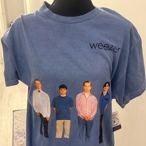 Blue Short Sleeve Tee Minimalist Design